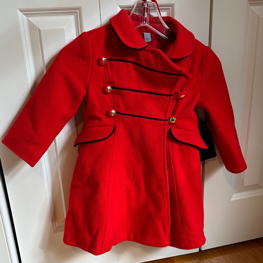 Vintage Rothschild Stylish Red Kids Peacoat
